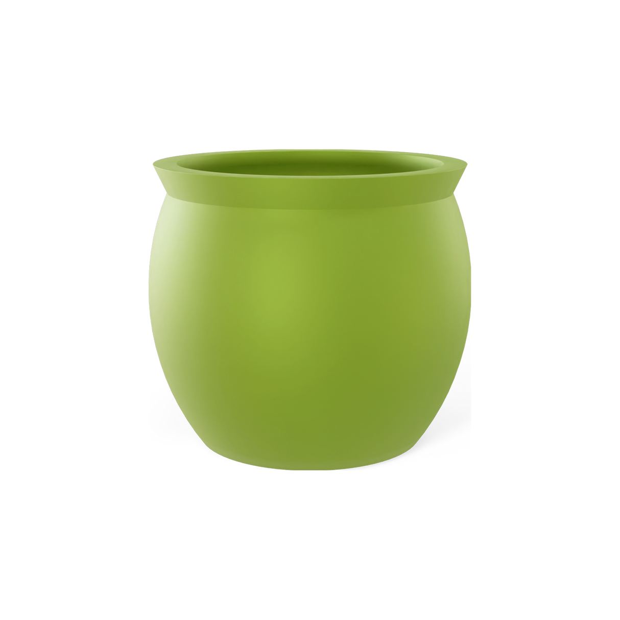 Shanghai fishbowl fiberglass planter in Satin Green