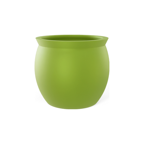Shanghai fishbowl fiberglass planter in Satin Green