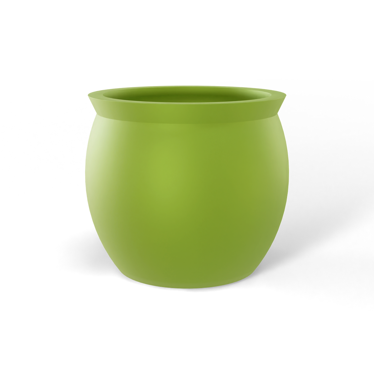 Shanghai fishbowl fiberglass planter in Satin Green, studio render