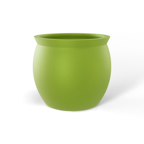 Shanghai fishbowl fiberglass planter in Satin Green, studio render