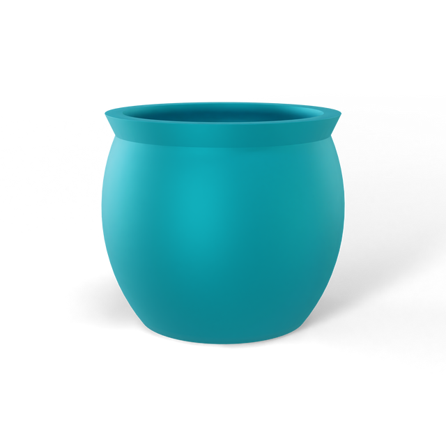 Shanghai fishbowl fiberglass planter in Satin Seafoam Green, studio render