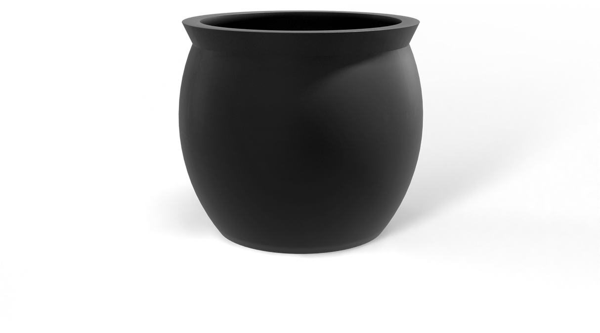 Shanghai Fishbowl Planter - Charcoal fiberglass finish