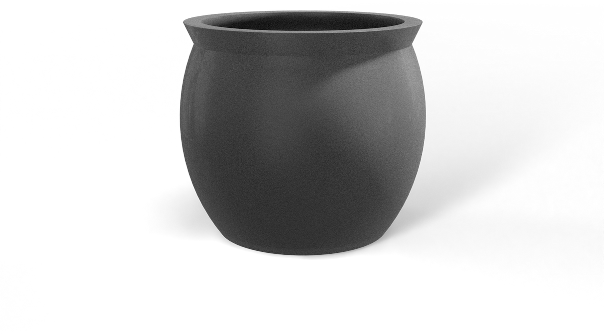 Shanghai Fishbowl Planter - Gun Metal fiberglass finish