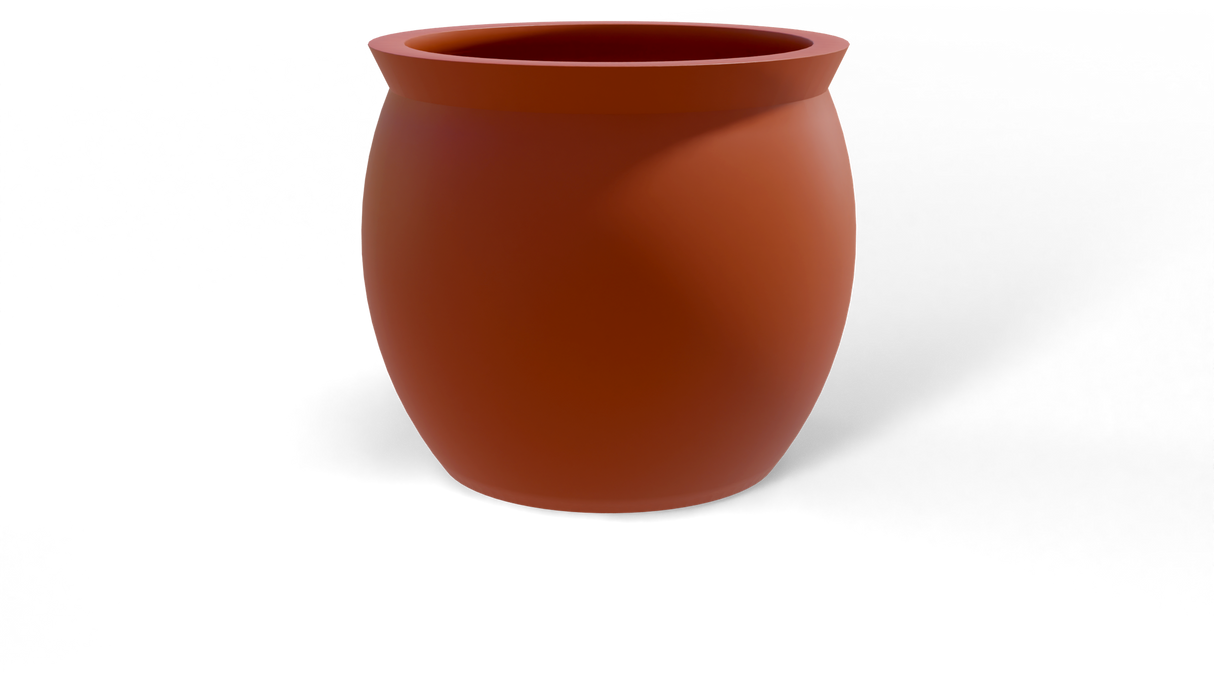 Shanghai Fishbowl Planter - Terracotta fiberglass finish