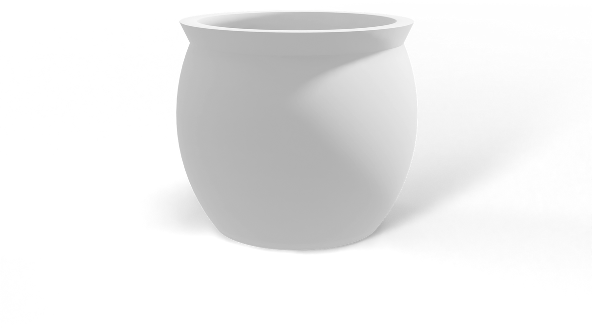 Shanghai Fishbowl Planter - White fiberglass finish