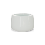 Short Hayden bowl fiberglass planter in Gloss Bright White