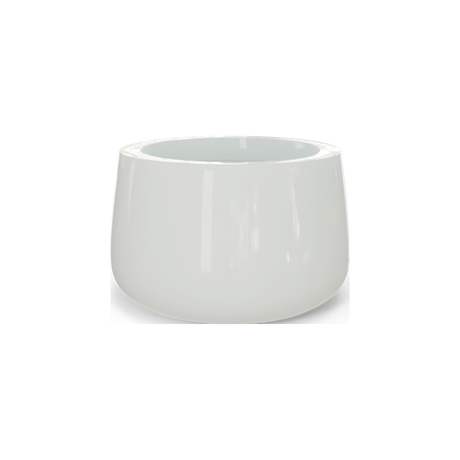 Short Hayden bowl fiberglass planter in Gloss Bright White