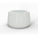 Short hayden bowl fiberglass planter in Gloss Bright White, studio render