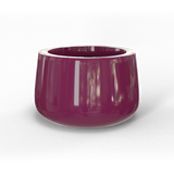 Short hayden bowl fiberglass planter in Gloss Eggplant, studio render