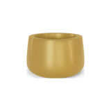 Short Hayden bowl fiberglass planter in Gloss Metallic Gold