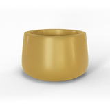 Short hayden bowl fiberglass planter in Gloss Metallic Gold, studio render