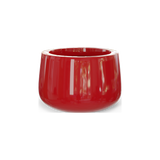 Short Hayden bowl fiberglass planter in Gloss Red