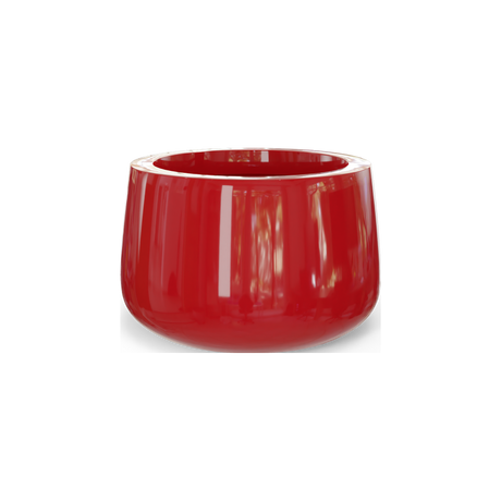 Short Hayden bowl fiberglass planter in Gloss Red