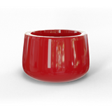 Short hayden bowl fiberglass planter in Gloss Red, studio render