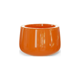 Short Hayden bowl fiberglass planter in Gloss Tangerine
