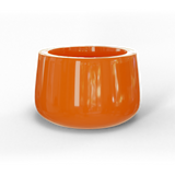 Short hayden bowl fiberglass planter in Gloss Tangerine, studio render
