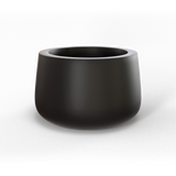 Short hayden bowl fiberglass planter in Matte Black, studio render