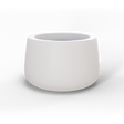 Short hayden bowl fiberglass planter in Matte Bright White, studio render