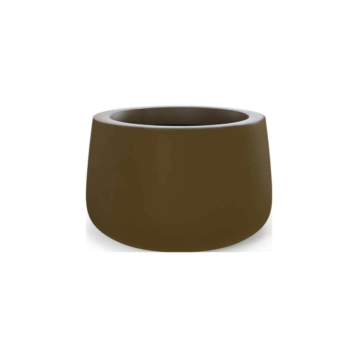 Short Hayden bowl fiberglass planter in Matte Bronze
