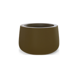 Short Hayden bowl fiberglass planter in Matte Bronze
