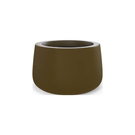 Short Hayden bowl fiberglass planter in Matte Bronze