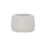 Short Hayden bowl fiberglass planter in Matte Cement Grey