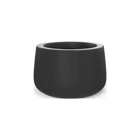 Short Hayden bowl fiberglass planter in Matte Charcoal