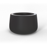 Short hayden bowl fiberglass planter in Matte Charcoal, studio render