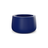 Short Hayden bowl fiberglass planter in Matte Cobalt Blue