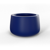 Short hayden bowl fiberglass planter in Matte Cobalt Blue, studio render