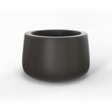 Short hayden bowl fiberglass planter in Matte Gunmetal, studio render
