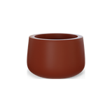 Short Hayden bowl fiberglass planter in Matte Terra Cotta