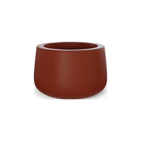 Short Hayden bowl fiberglass planter in Matte Terra Cotta