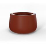 Short hayden bowl fiberglass planter in Matte Terra Cotta, studio render
