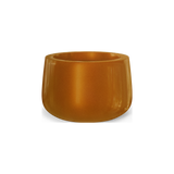 Short Hayden bowl fiberglass planter in Metallic Bronze