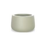 Short Hayden bowl fiberglass planter in Satin Beige