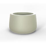 Short hayden bowl fiberglass planter in Satin Beige, studio render