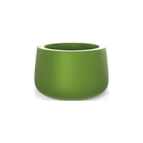 Short Hayden bowl fiberglass planter in Satin Green