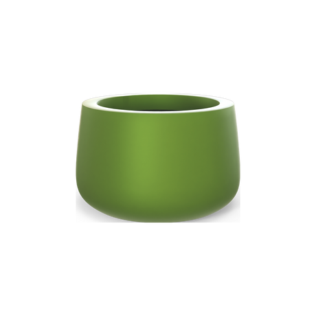 Short Hayden bowl fiberglass planter in Satin Green