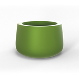 Short hayden bowl fiberglass planter in Satin Green, studio render