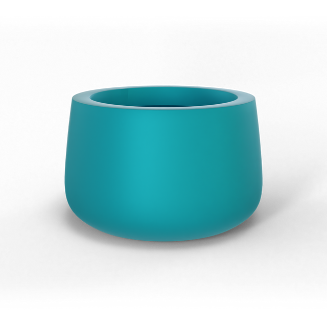 Short hayden bowl fiberglass planter in Satin Seafoam Green, studio render