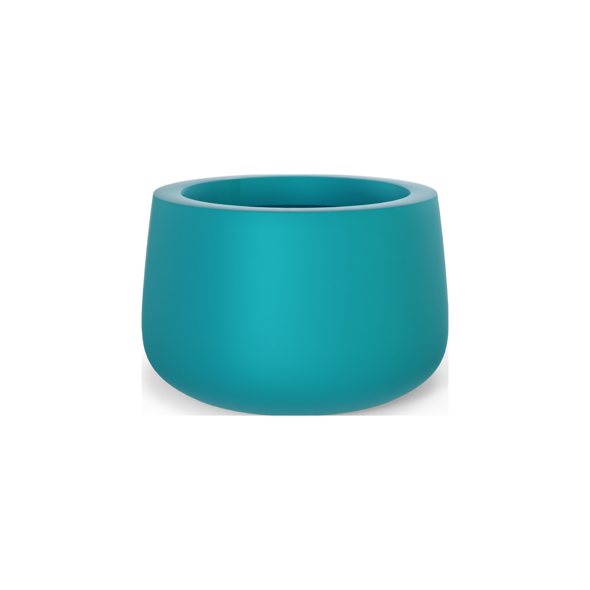Short Hayden bowl fiberglass planter in Satin Seafoam Green