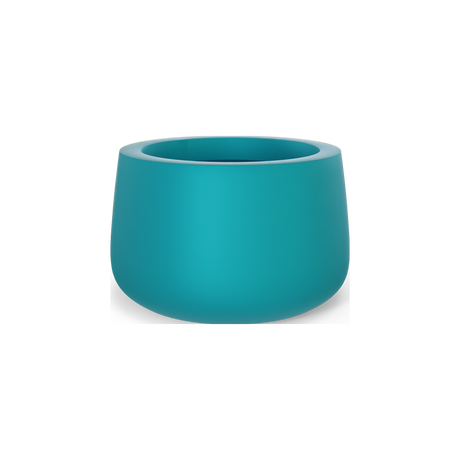Short Hayden bowl fiberglass planter in Satin Seafoam Green