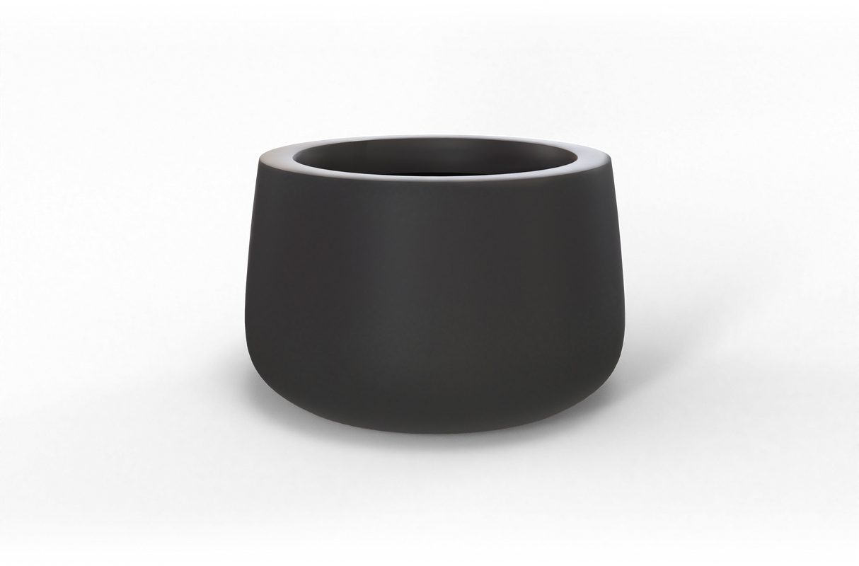 Short Hayden Bowl Planter in Charcoal