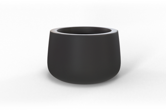 Short Hayden Bowl Planter in Charcoal
