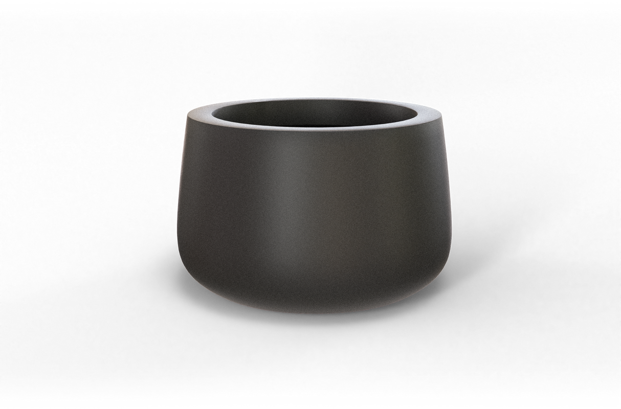 Short Hayden Bowl Planter in Gun Metal