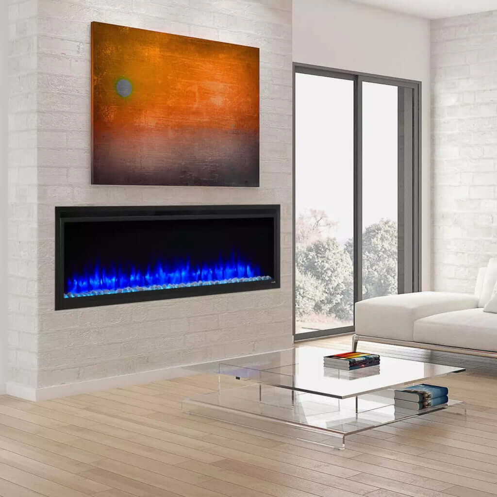 Simplifire 60" Allusion Platinum Recessed Linear Electric Fireplace SF-ALLP60-BK