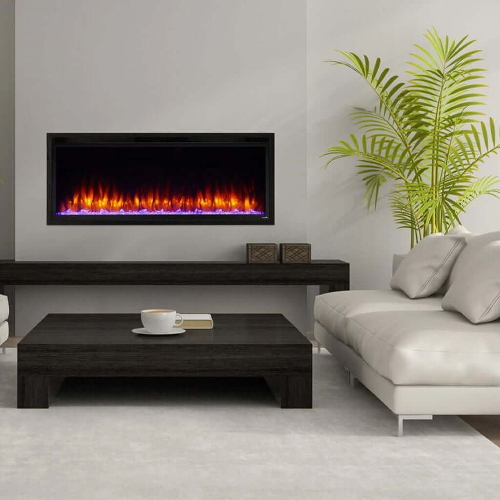 Simplifire 60" Allusion Platinum Recessed Linear Electric Fireplace SF-ALLP60-BK