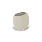 Spiral ribbed fiberglass planter, Beige finish