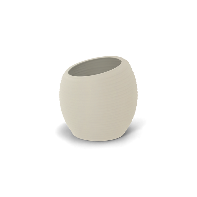 Spiral Round Planter in Beige